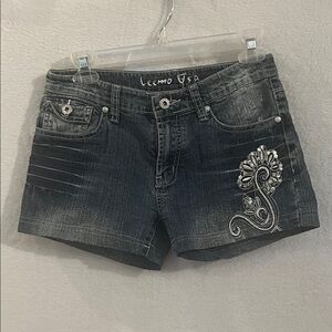 Women's Leemo USA Embroidered Jean Shorts